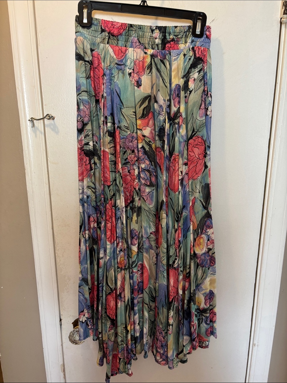 Vintage Carole Little 4 elastic waist floral skirt 26-135-1